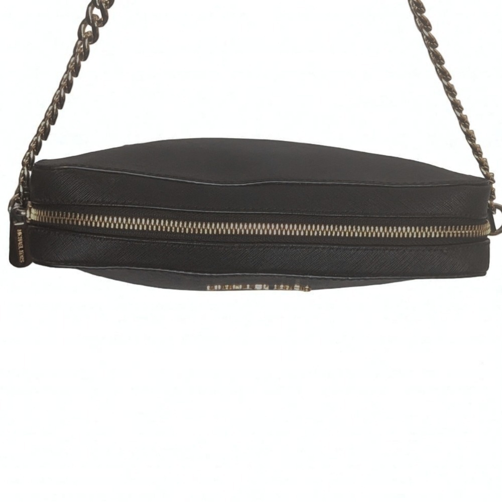 MICHAEL KORS Black Saffiano Leather Crossbody Bag Chain Strap Purse - Picture 7 of 12